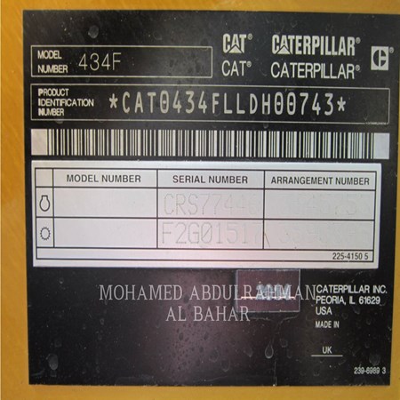 Used Loader Backhoe CATERPILLAR 434F for Sale