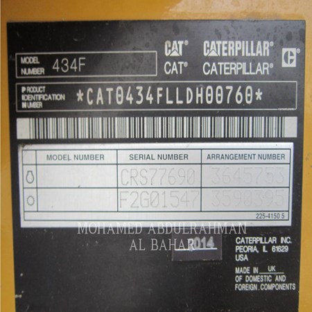 Used CATERPILLAR 434F Loader Backhoe for Sale