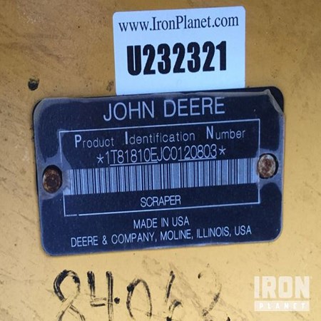 Used 2012 John Deere 1810E Pull Scraper for sale