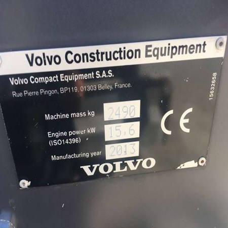 Used VOLVO ECR25D Mini Crawler Excavator for Sale