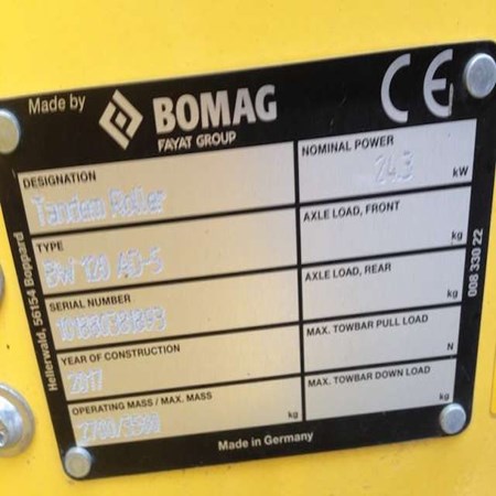 Used BOMAG BW120 AD-5 Tandem Roller for Sale