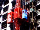 SC construction hoist with two cages and one cage
