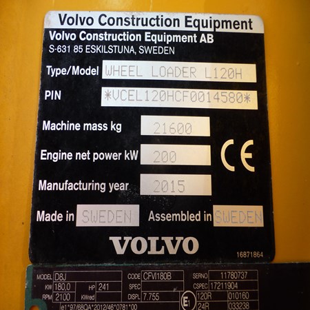 Used Volvo L120H Wheel Loader for Sale