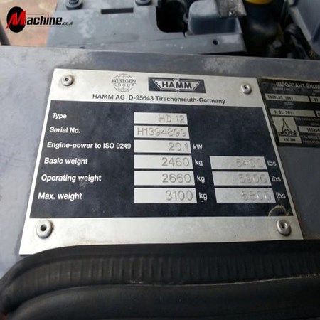 Year 2006 – Hamm HD 12 Used Tandem Roller - Double Drum for Sale