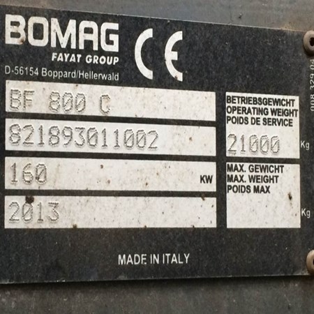 Used BF 800 C S500 Paver – BOMAG for Sale