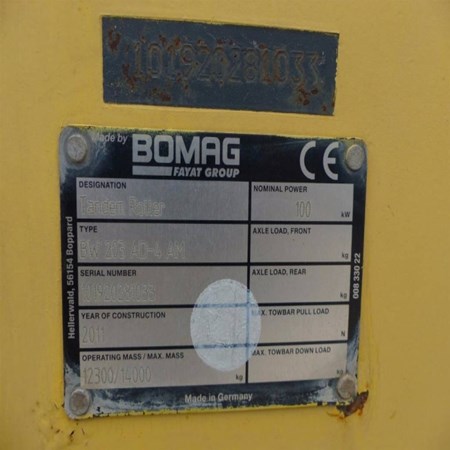 Used BW 203 AD-4 AM Tandem Roller – BOMAG for Sale