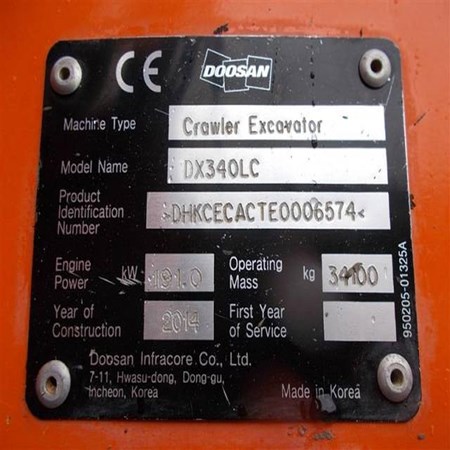 Used DX340LC Crawler Excavator – Doosan for Sale