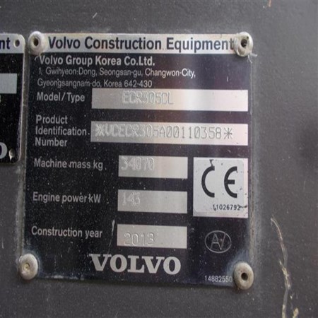 Used Crawler Excavator Volvo – ECR305CL for Sale
