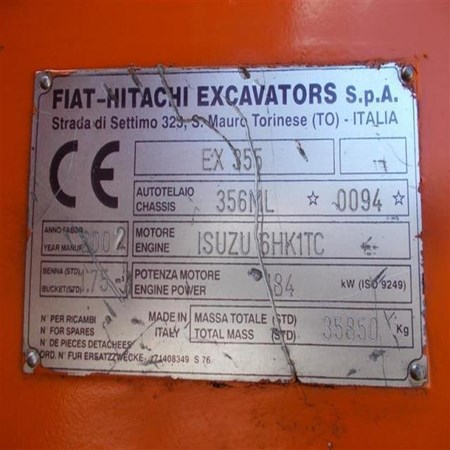 Used Crawler Excavator EX355LC Fiat Hitachi for Sale