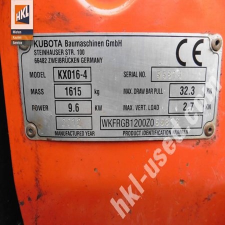 Used Excavators KUBOTA KX 016-4 For Sale