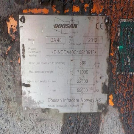 Sale for Used Doosan Dump Trucks DA40 / 2012