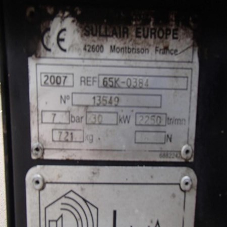 SULLAIR – 2007 - 65K Used Air Compressor for Sale