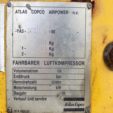 Used Air Compressor Atlas Copco XAS55 for sale