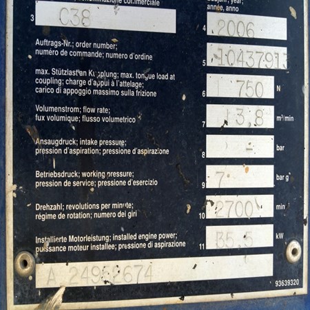 Used Air Compressor COMPAIR C38G - 2006 Year in Good Condition for Sale