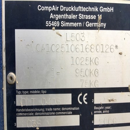 Good Condition Used Air Compressor COMPAIR C38G in year 2006 for Sale
