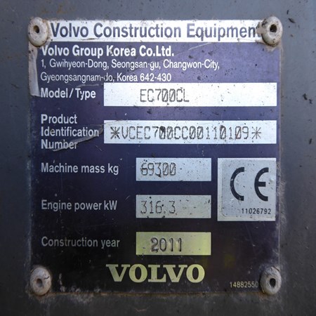 Used Excavator EC700C – Year 2011 for Sale