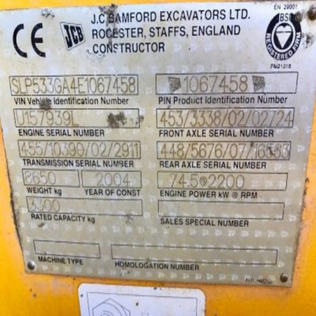Used TURBO Telehandler - Year 2004 JCB 533-105 for Sale