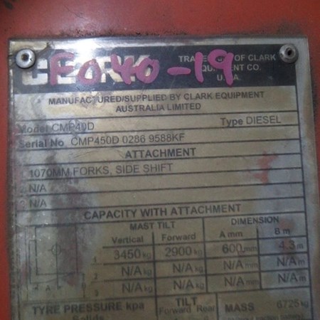 Used CLARK CMP40D FORKLIFT for Sale