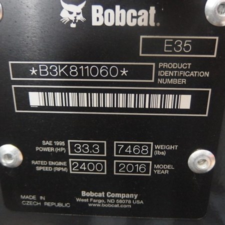BOBCAT E35 Mini Excavator for Sale