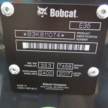 BOBCAT E35 Mini Excavator for Sale