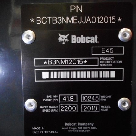 New BOBCAT E45 Mini Excavator for Sale