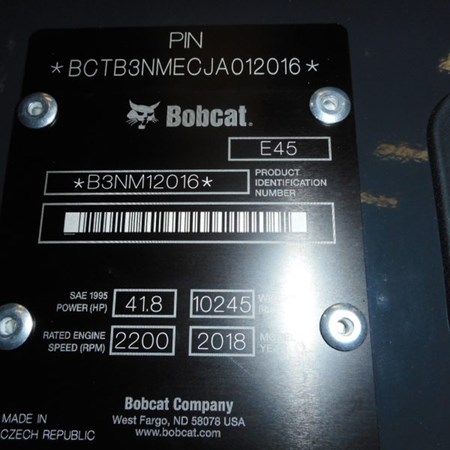 New BOBCAT E45 Mini Excavator for Sale