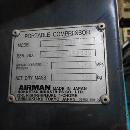 Used AIRMAN PDS50S Air compressor for Sale