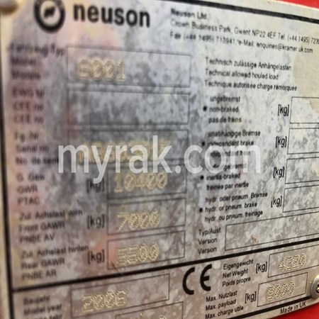 Used NEUSON 6001 Straight Tip Dumper – 2006 Year, 2700 Hours for Sale