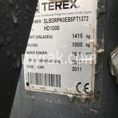 Used TEREX HD1000 Skip Dumper – 2011 Year, 1014 Hours for Sale