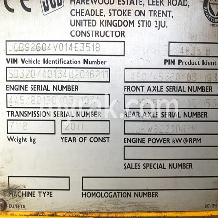 Used JCB 926 4x4 Rough Terrain Masted Forklift - 2007 Year, 1345 Hours for Sale